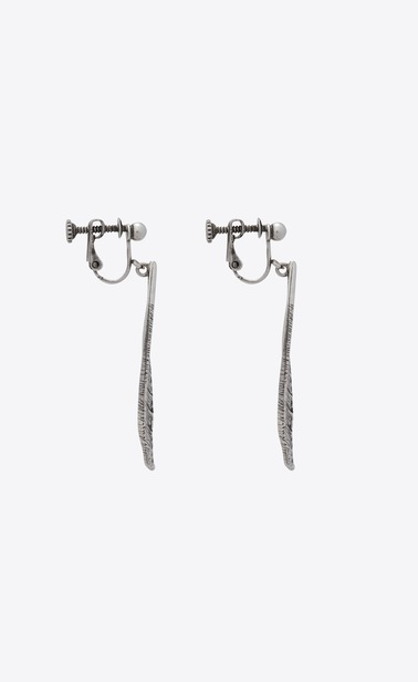 ANIMALIER Boucles d'oreille plume en métal
